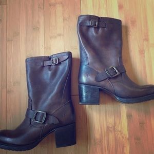Frye Brown Leather Boots. Size 6